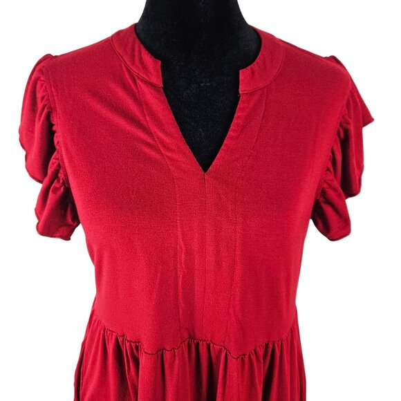 Anrabess Womens Flowy Tiered Boho Red Dress Casual & Comfortable Size Small - Picture 6 of 12